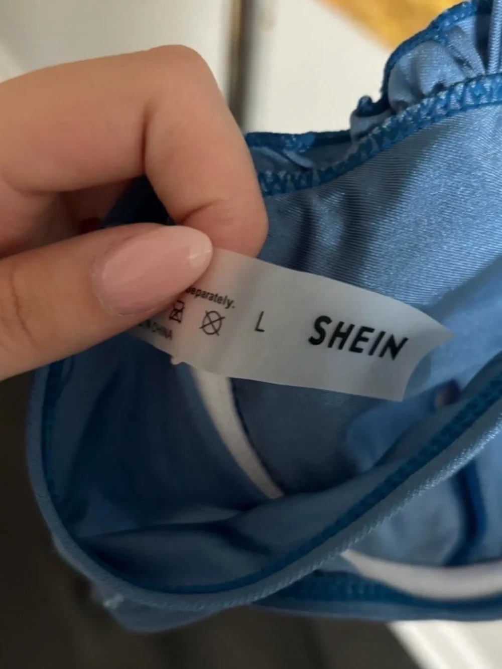 Shein blue bathing suite top